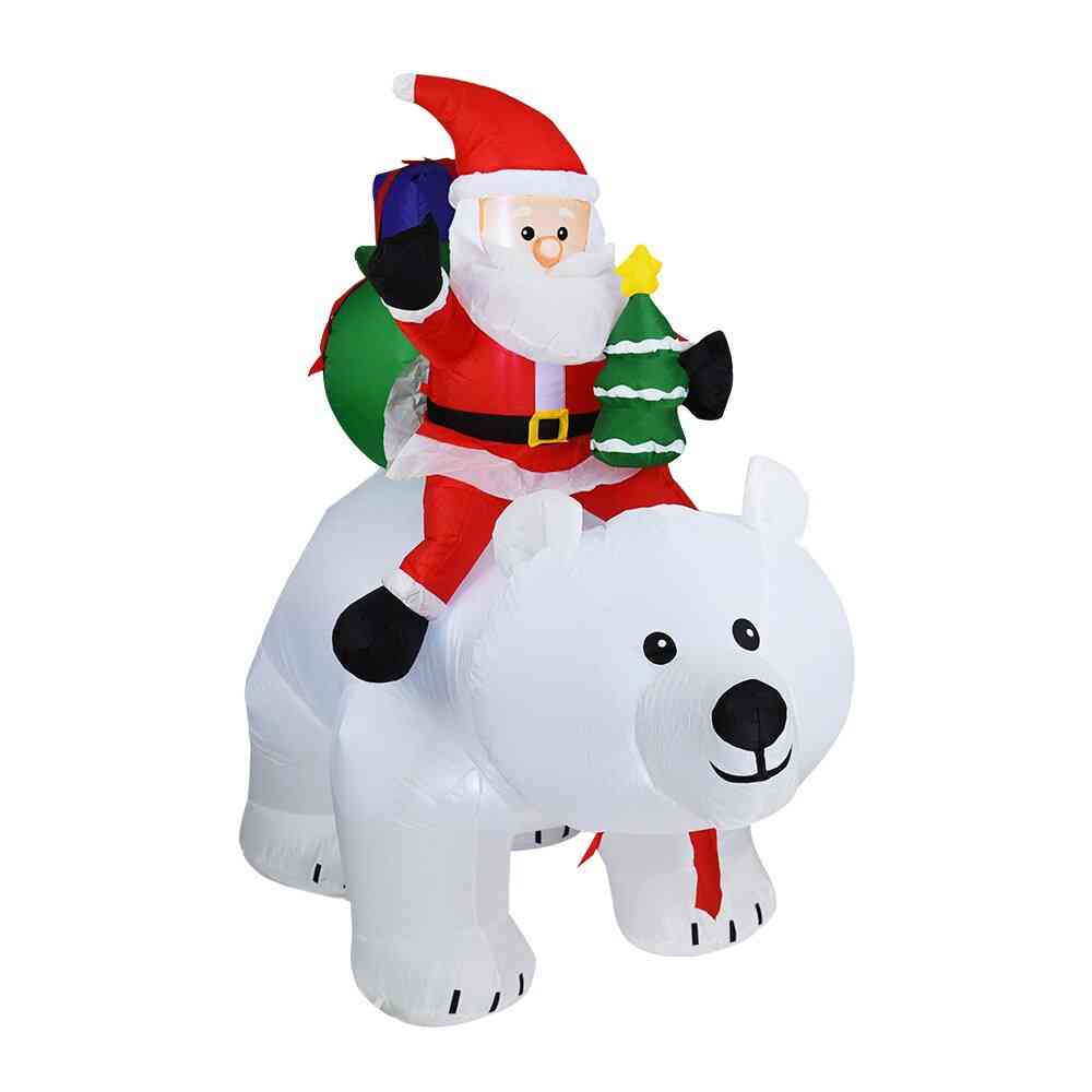 Giant Inflatable Santa Claus Riding Polar Bear Toy