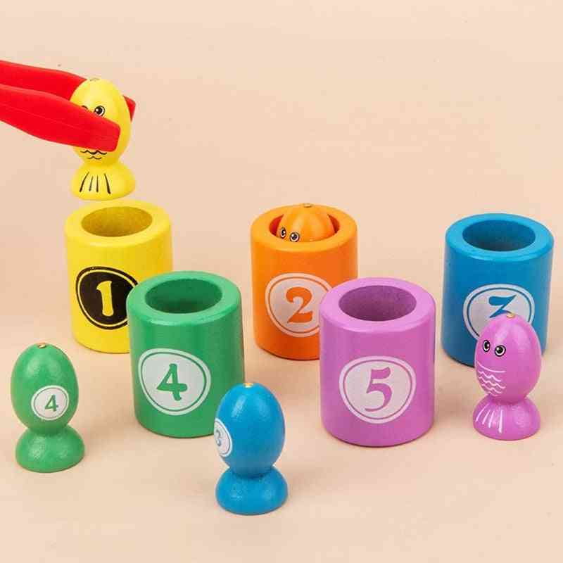 Children Wooden Magnetic Fishing Insect Catching Educational Game