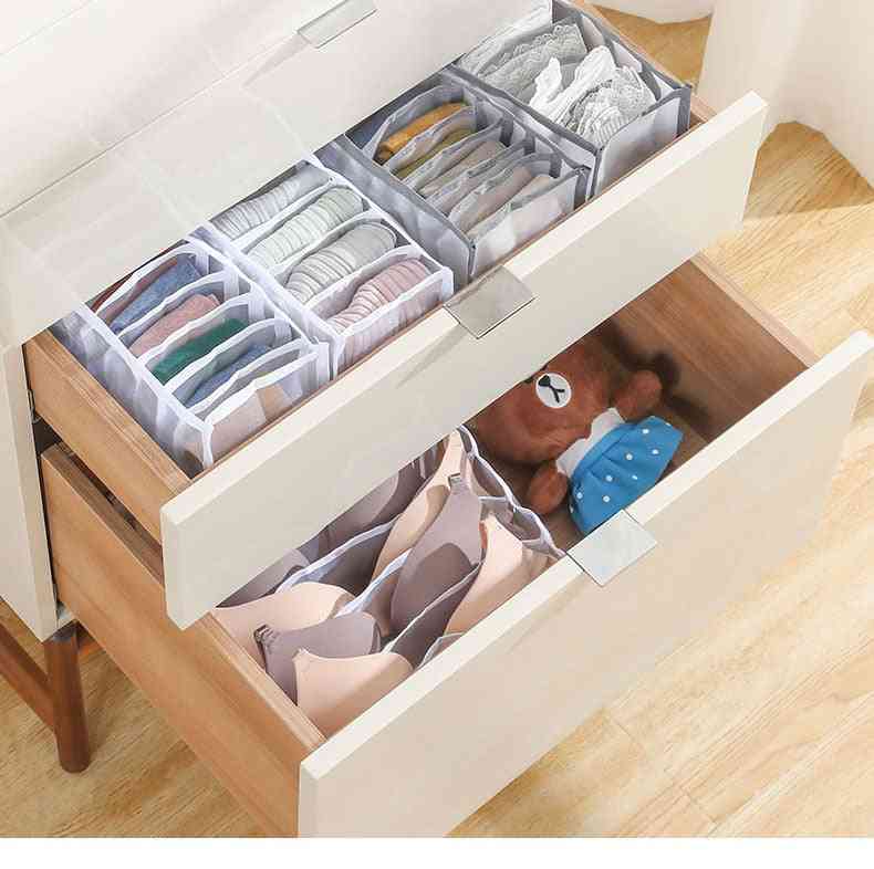 Closet Organizer For Socks, Home Separated Underwear Storage Box