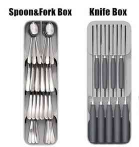 Plastic Knife Block Drawer, Forks Spoons, Storage Rack, Tray Holder