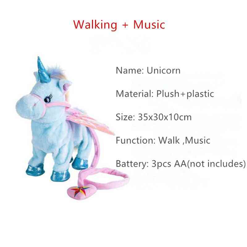 Electronic Walking Music Cartoon Unicorn Doll