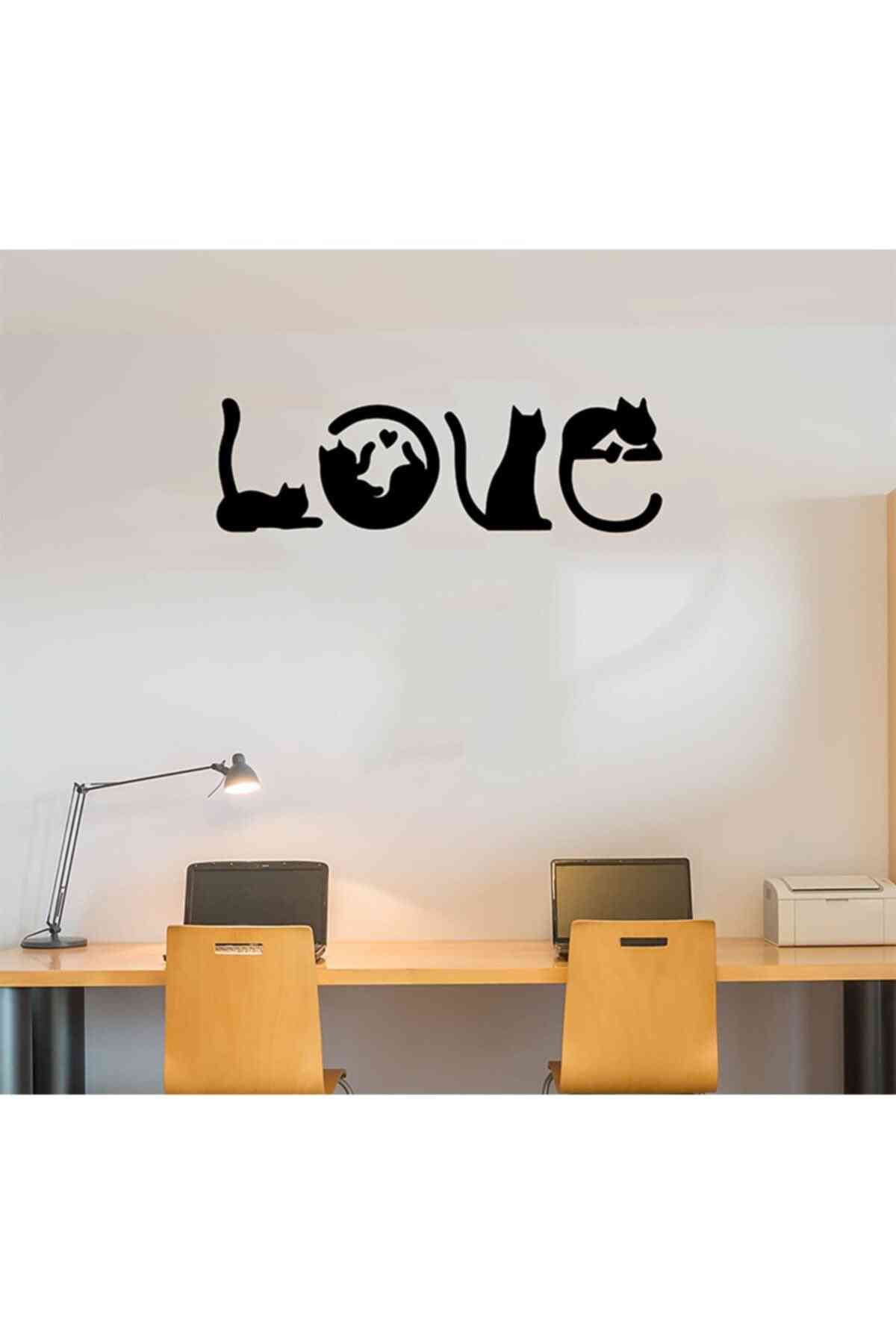 Love & cat design wallpeper - wanddecoratie