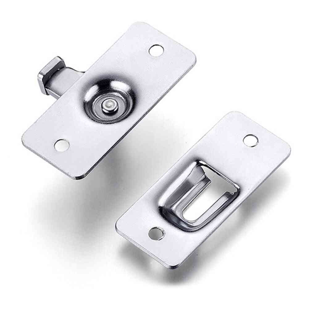 Stainless Steel Push Pull Button Clasp Security Door Lock Latch Chain