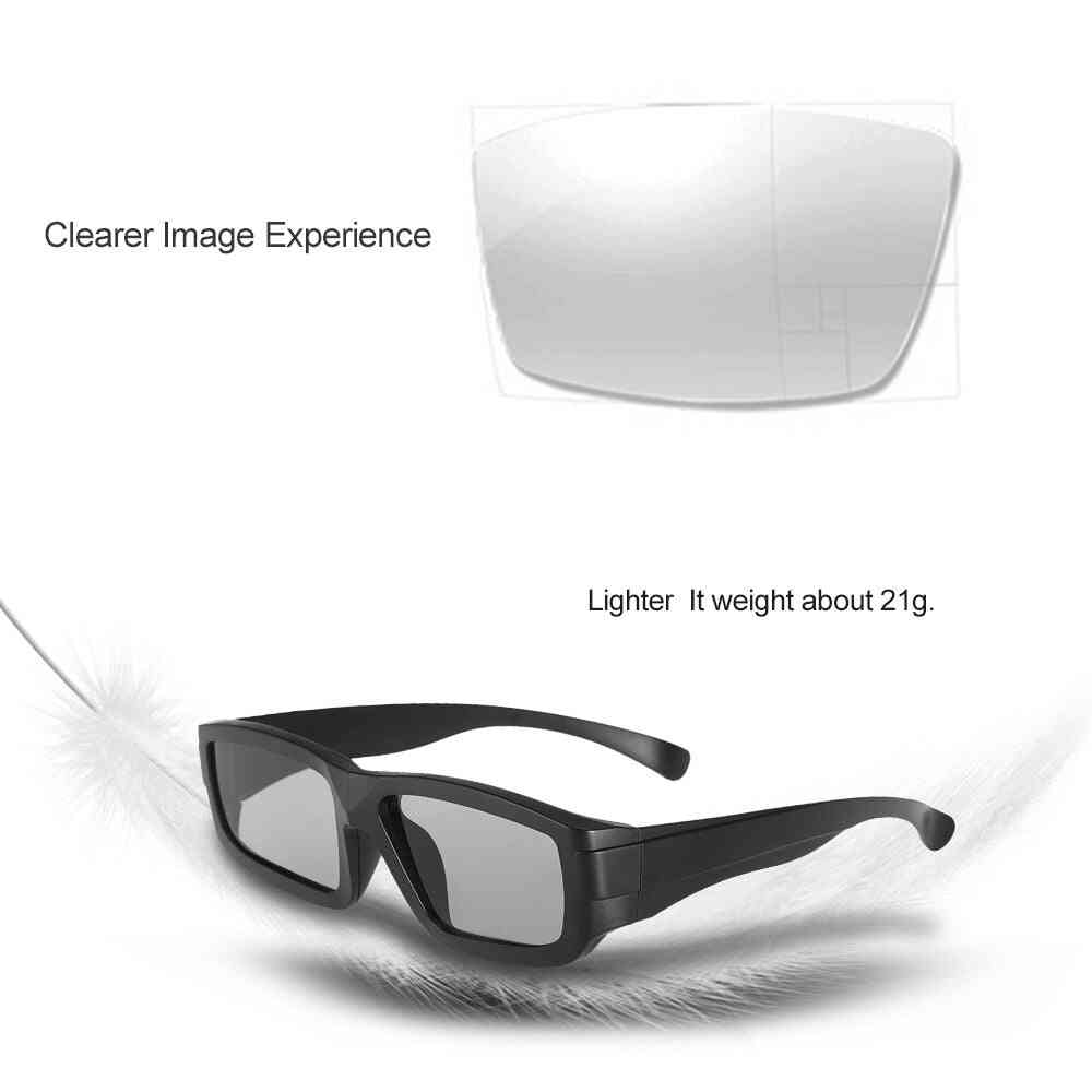 Passive 3d-briller, cirkulære polariserede linser til tv, ægte 3d-film