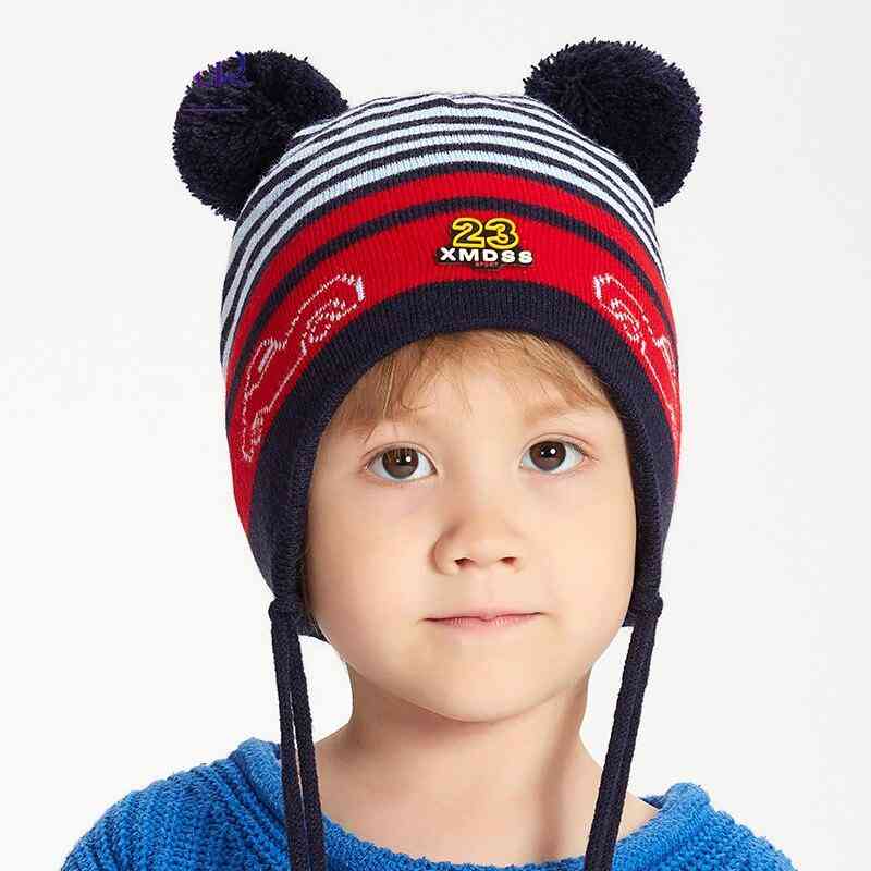Enjoyfur зимна детска шапка с двойна лисица