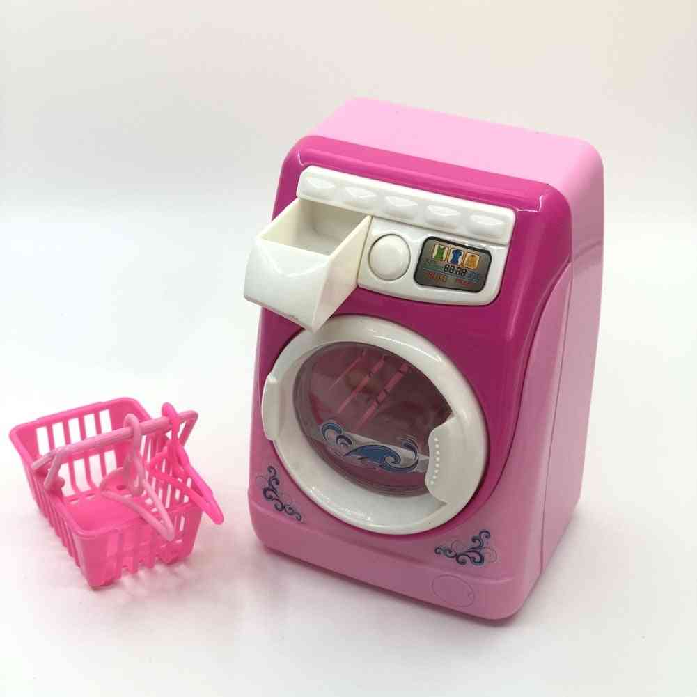 Mini szimulációs fény elektromos mosógép és kosár színjáték játékkészlet