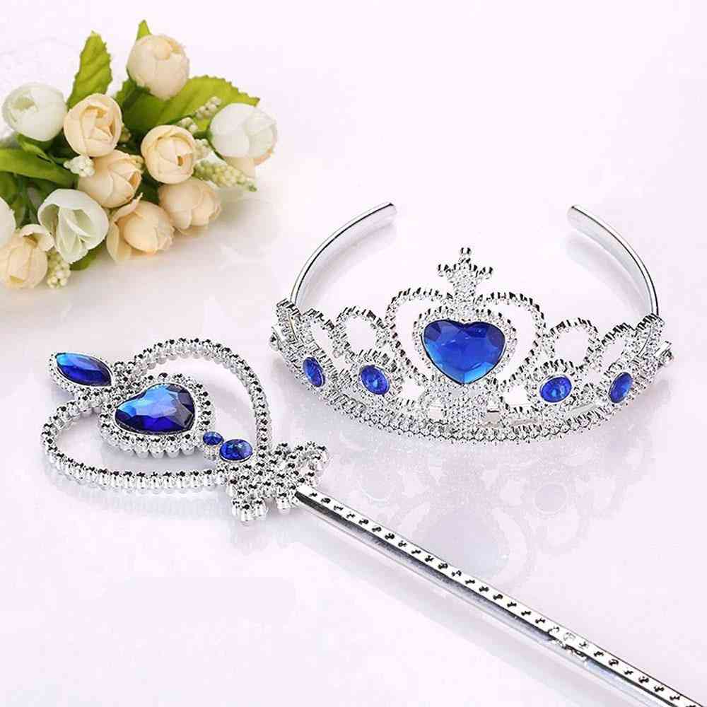 Princess smycken tiara & trollstavar, tillbehör för festfestivalhuvudbonader