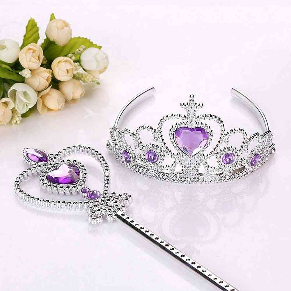 Princess smycken tiara & trollstavar, tillbehör för festfestivalhuvudbonader