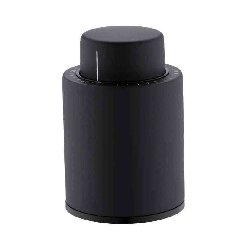 пластмасова вакуумна тапа за вино с памет (черна)