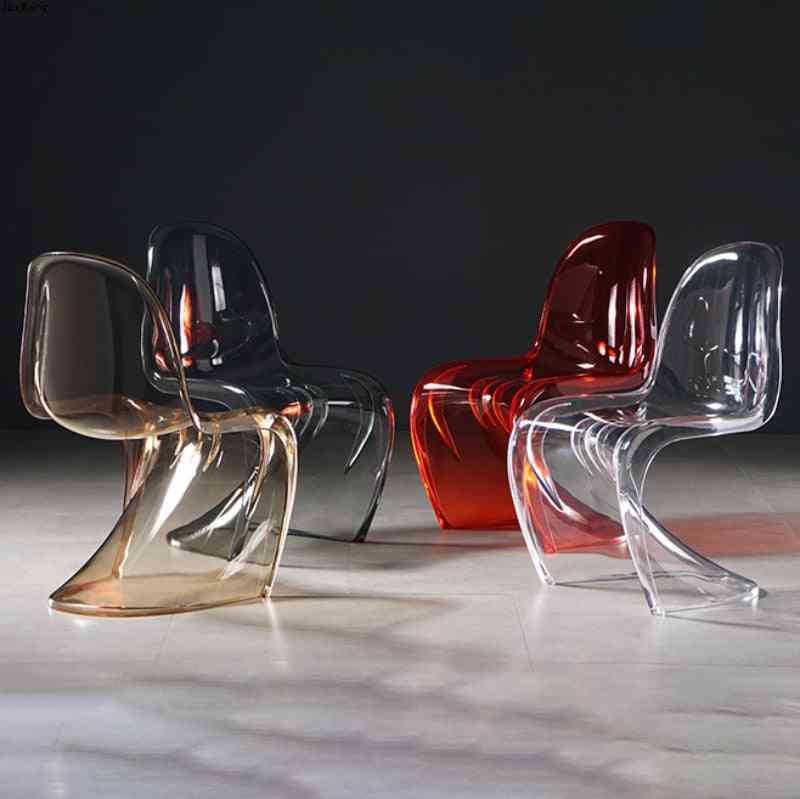 Nordic Creative Plastic Dining Chairs Crystal Stool Transparent Kitchen Furnitures