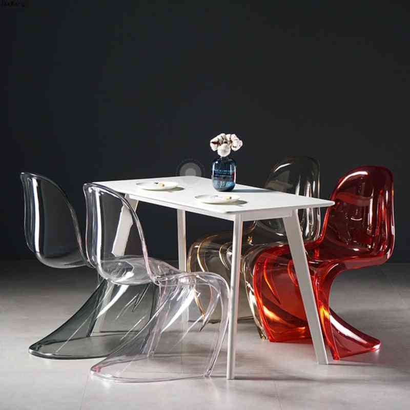 Scaune de sufragerie din plastic creative nordice taburet de cristal transparent mobila bucatarie