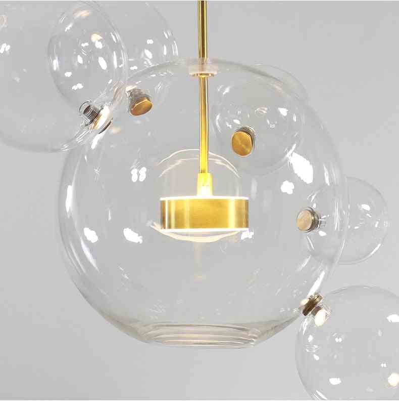 Iluminación cálida / blanca, lámpara creativa de burbujas de vidrio transparente.