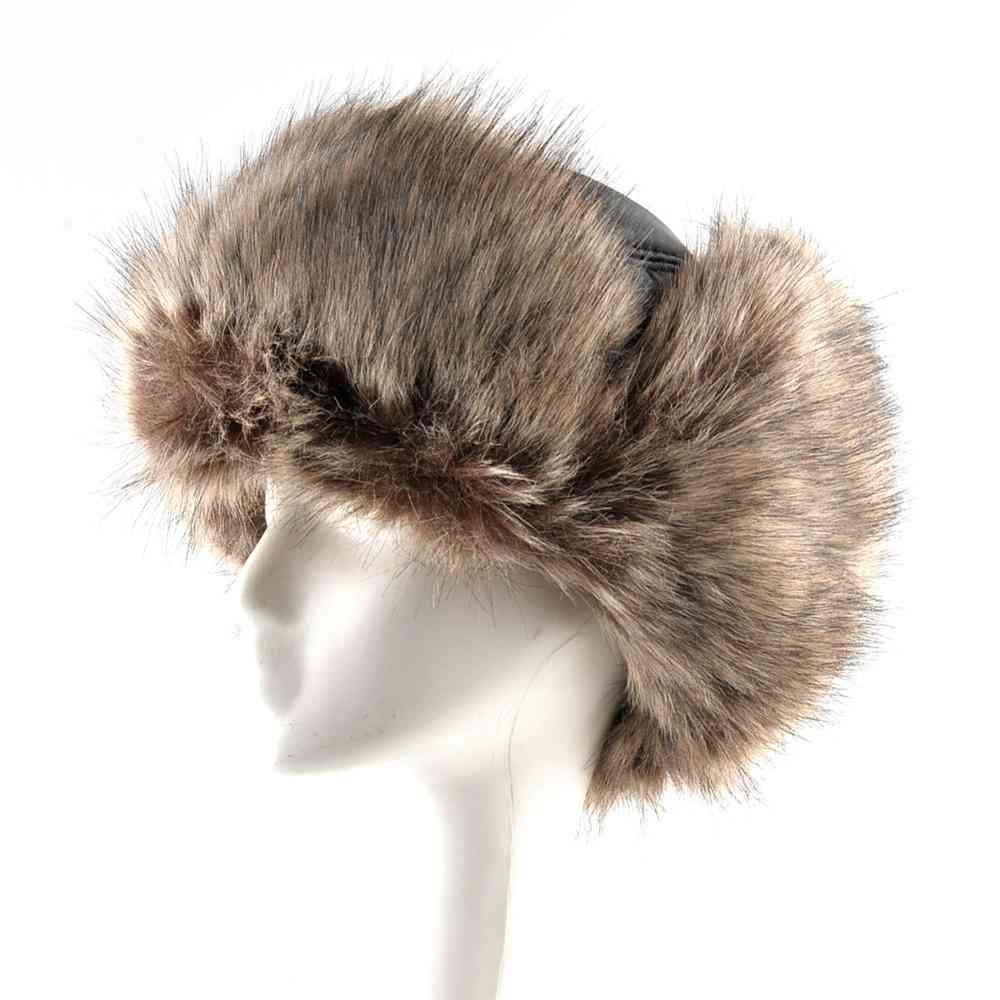 Faux Leather Bomber Hat Men Winter With Earmuffs