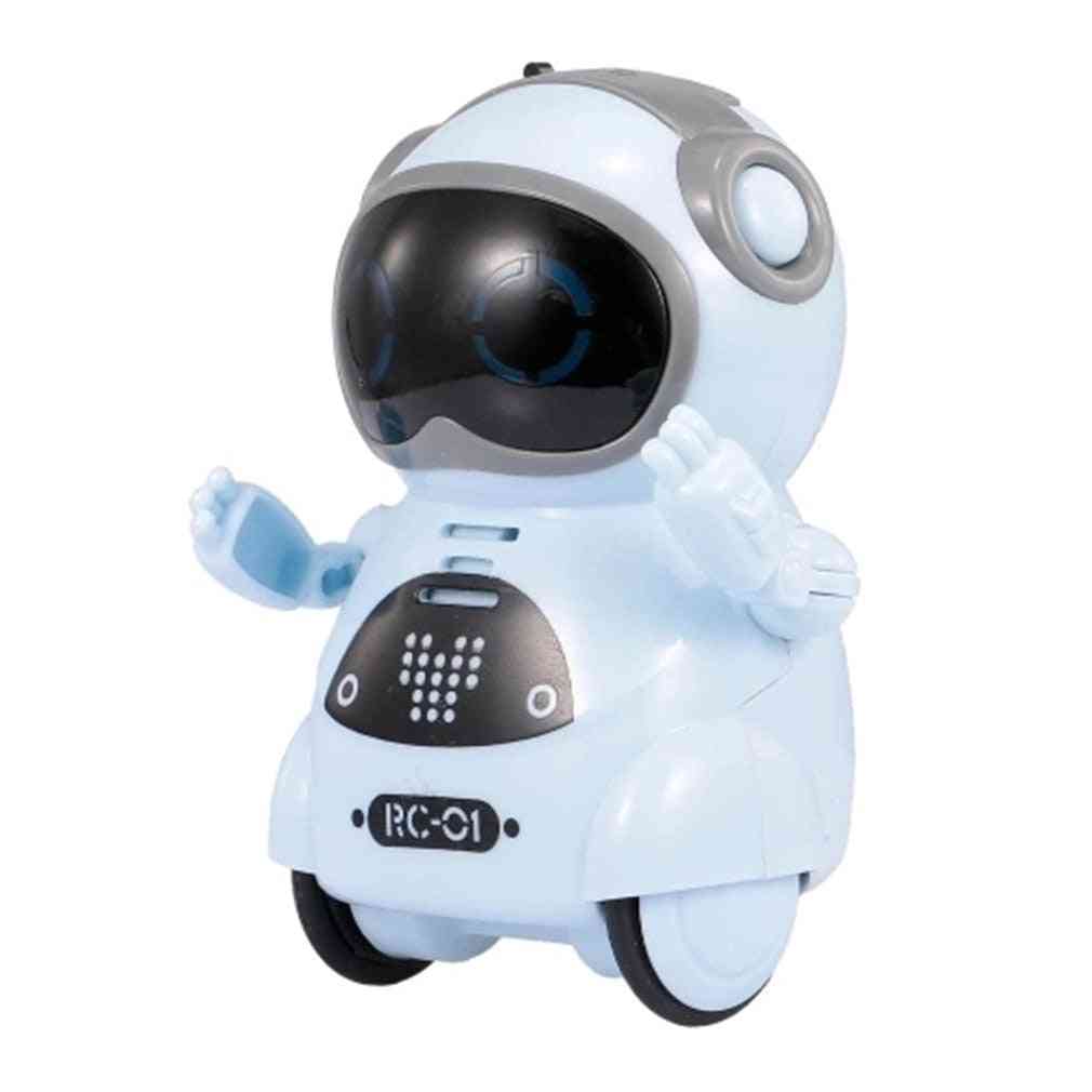 Mini robot tascabile, camminata musicale danza, ripetizione riconoscimento vocale leggera, giocattolo intelligente per bambini