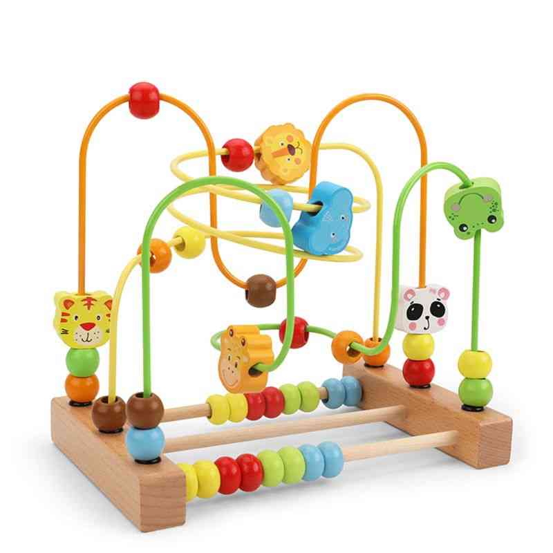 Labirint de mărgele copii mici roller coaster colorat din lemn