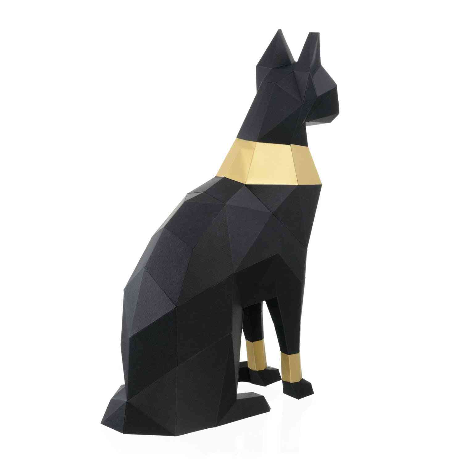 Mačka bastet egypt 3d papierový model zviera papercraft akčná figúrka