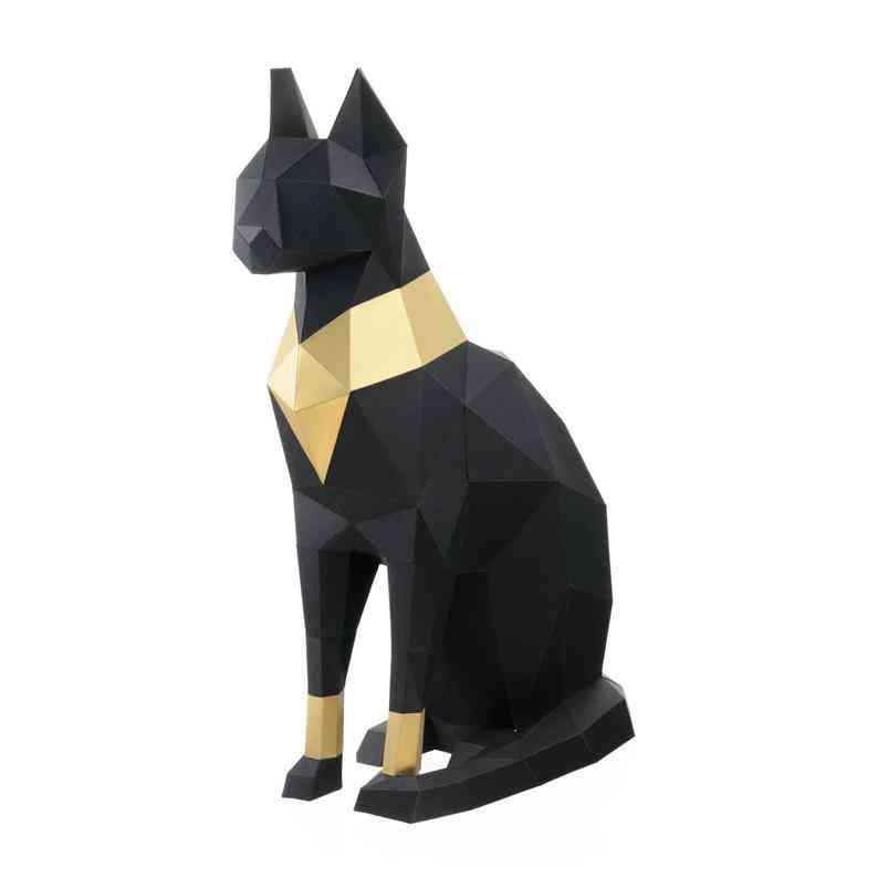 Mačka bastet egypt 3d papierový model zviera papercraft akčná figúrka