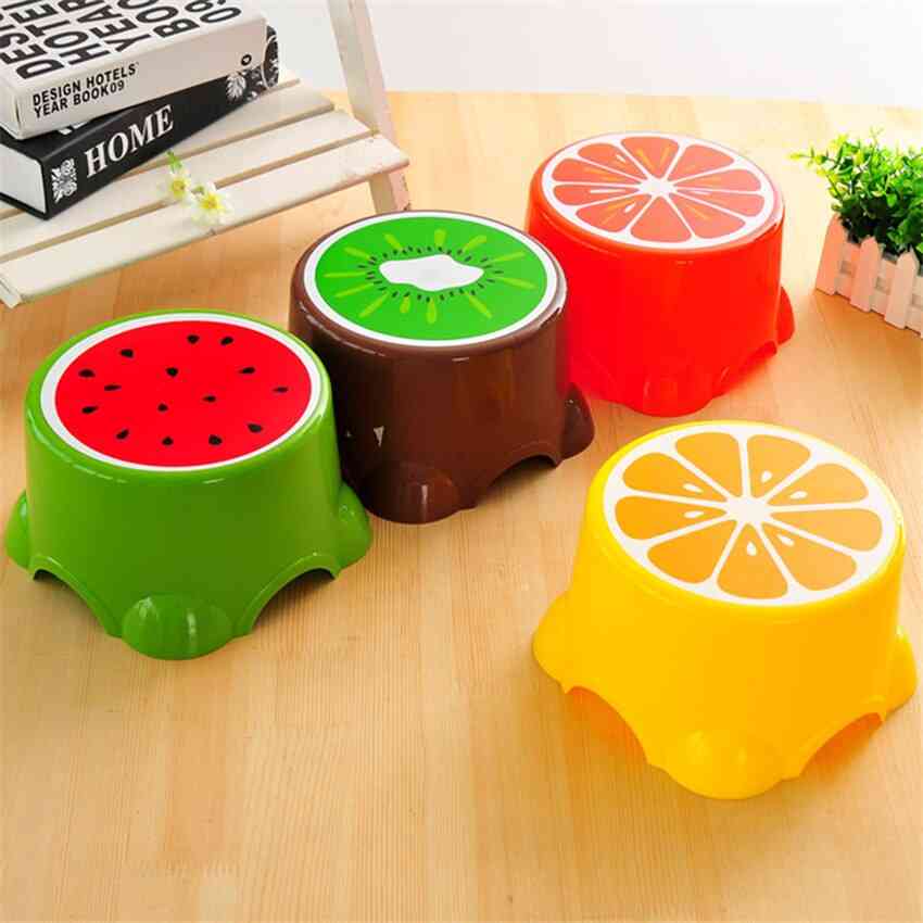 Cute Low Creative Fruit Pattern Thickened Chairs Footstool