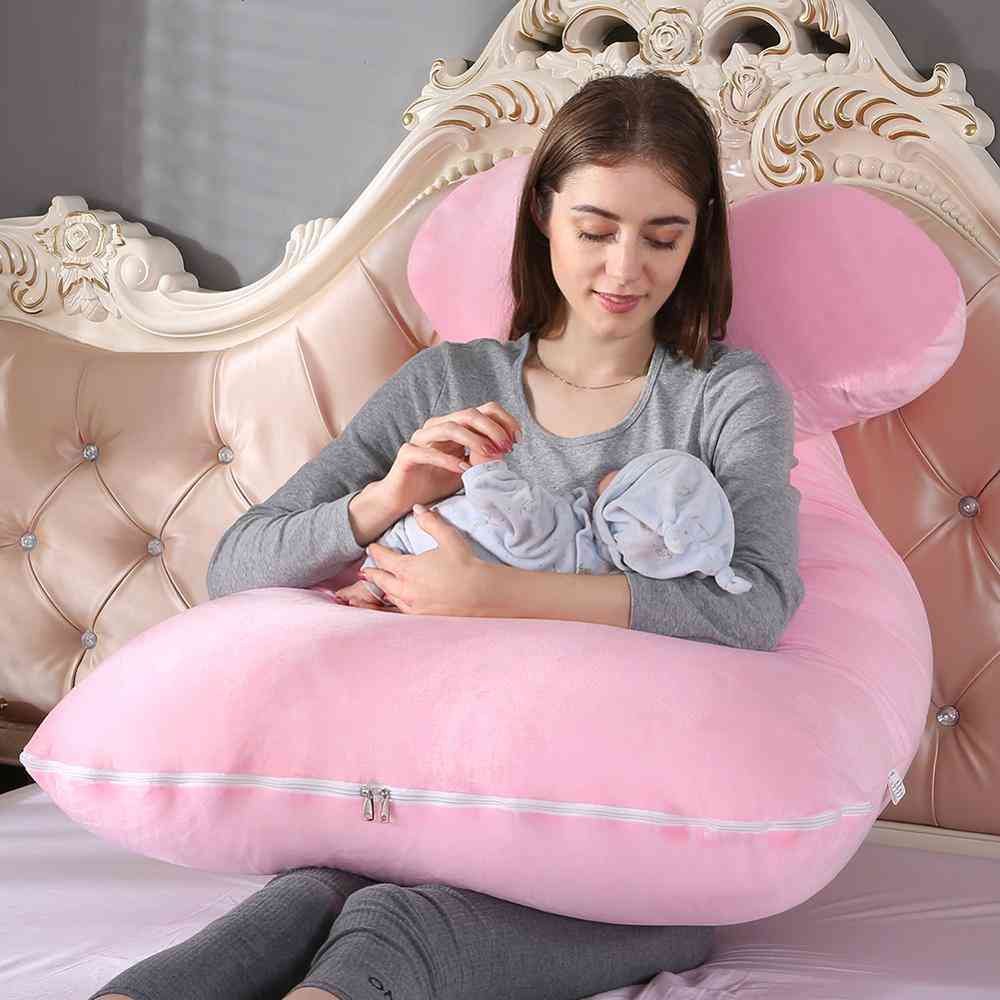 Maternity Body Cotton, Solid U-shape Pillows For Pregnancy Side Sleepers