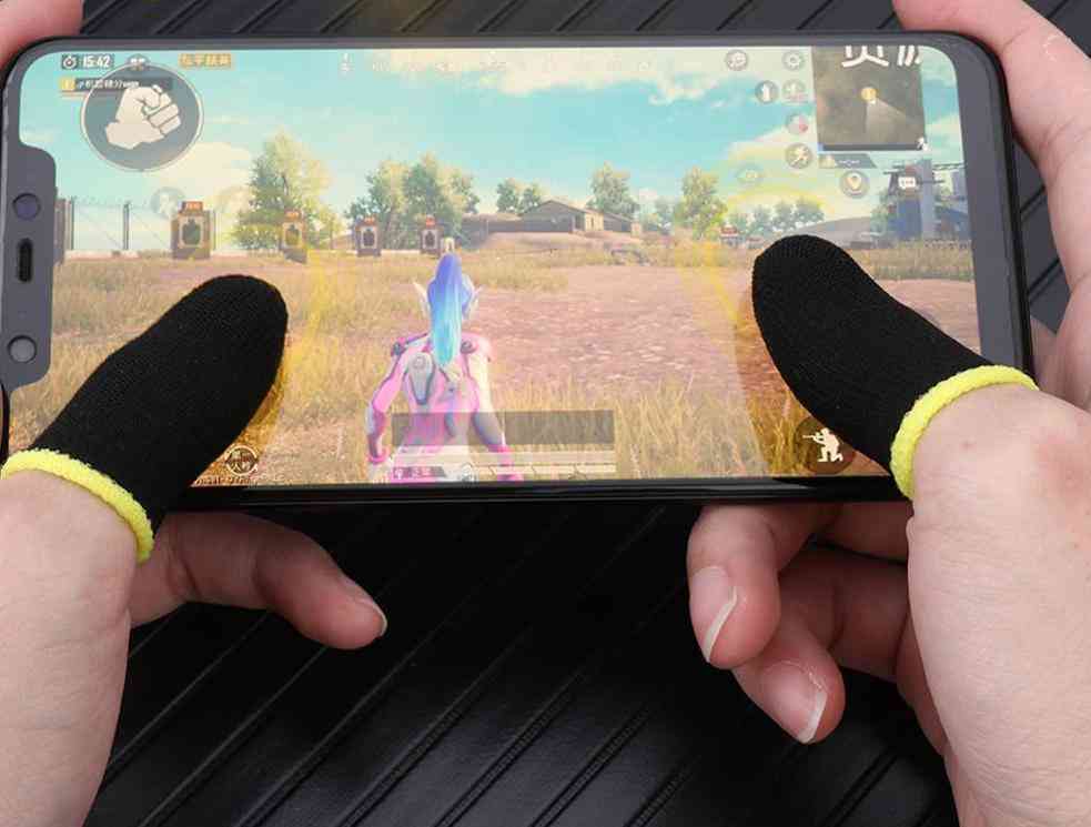 Touch screen mobil spil finger sleeve controller
