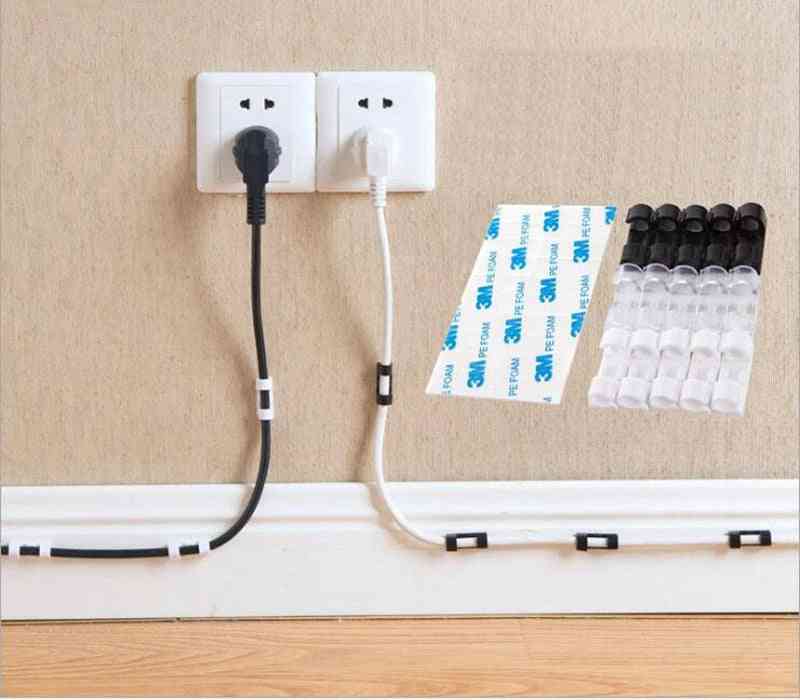 Cable Organizer Clips Management Desktop Workstation Abs Wire Manager Cord Holder Usb Charging Data Line
