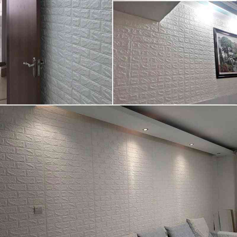 3d Wallpaper Continuous Brick Pattern Waterproof Sticker Decoration
