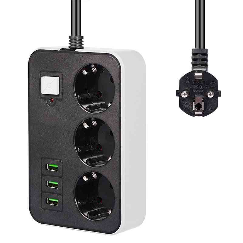 1.8 M Cable Universal Outlets 3 Usb Electrical Extension Cord Socket Network Filter