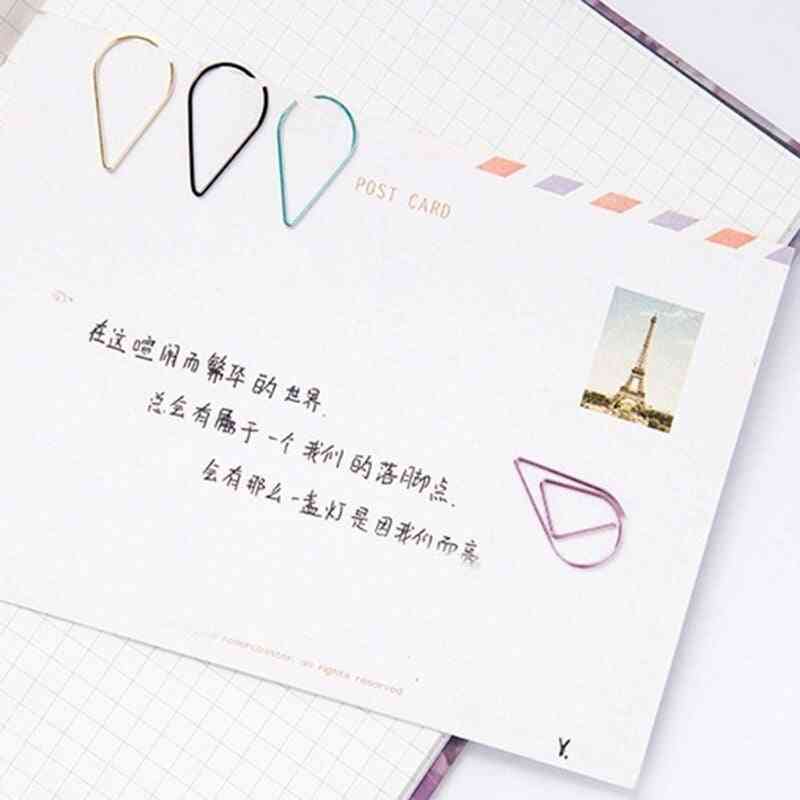 Mini Cute Metal Bookmarks Creative Water Drop Paper Clips