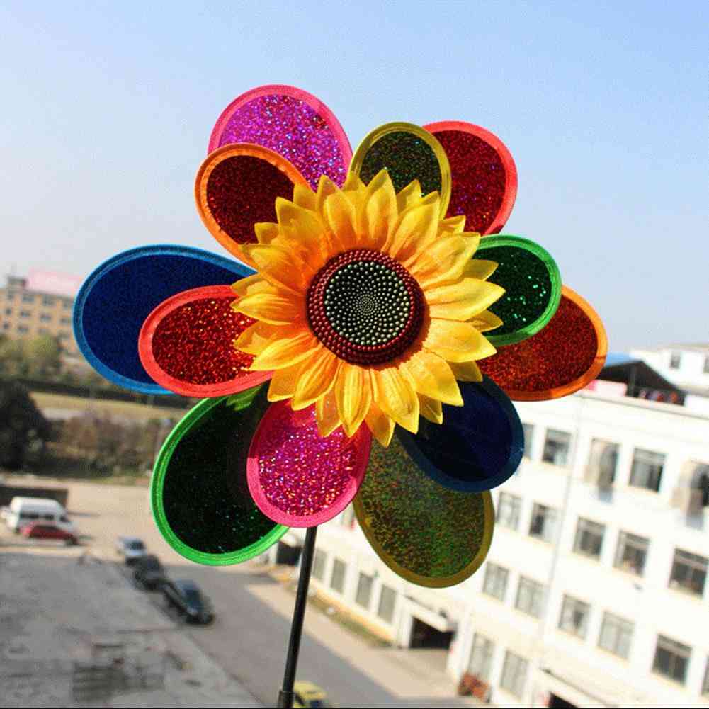 Colorful- Wind Spinner, Sunflower For Garden Decor