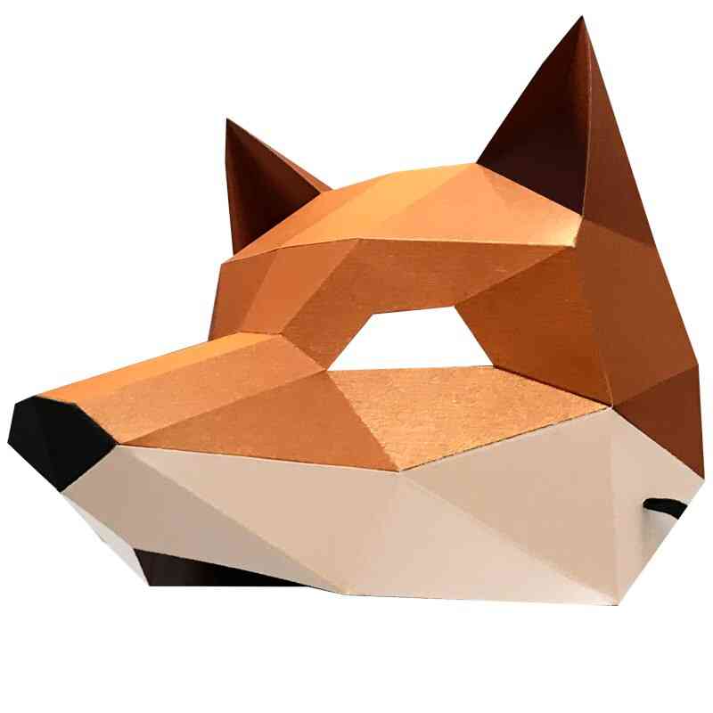 3d- Papercraft Cool Stuff, Cute Fox Party, Cosplay Halloween Costume, Face Masks