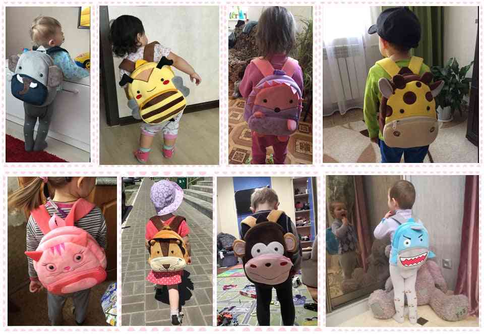 3D kreslené plyšové batohy, školní taška do školky