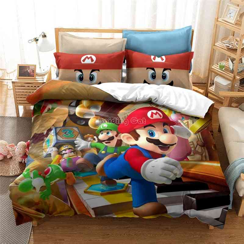 Home Textile 3d Mario Bro Bedding Sets, Single Double Bedclothes Set-6