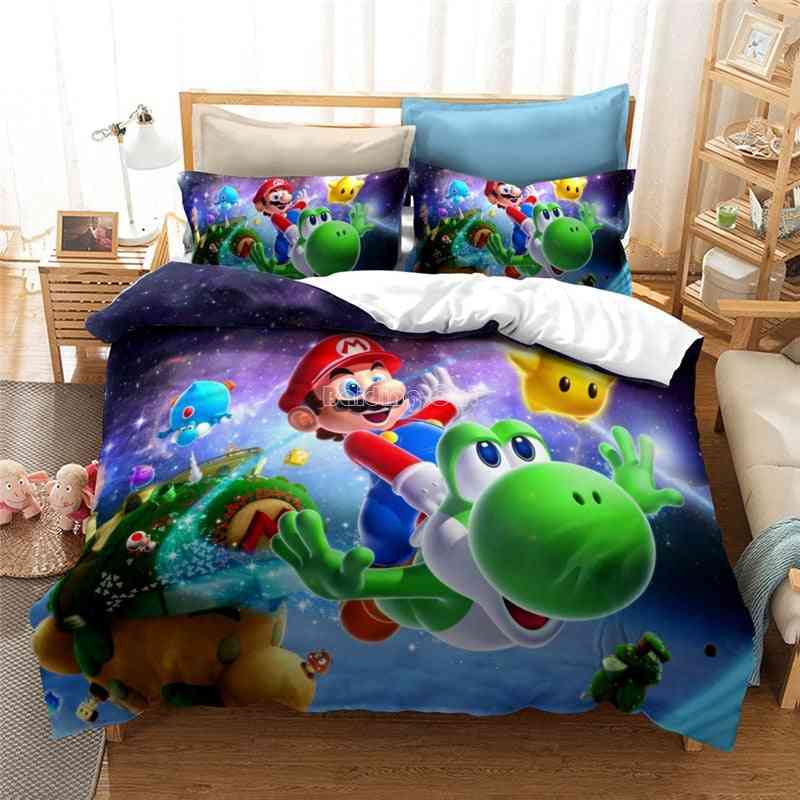 Home Textile 3d Mario Bro Bedding Sets, Single Double Bedclothes Set-8