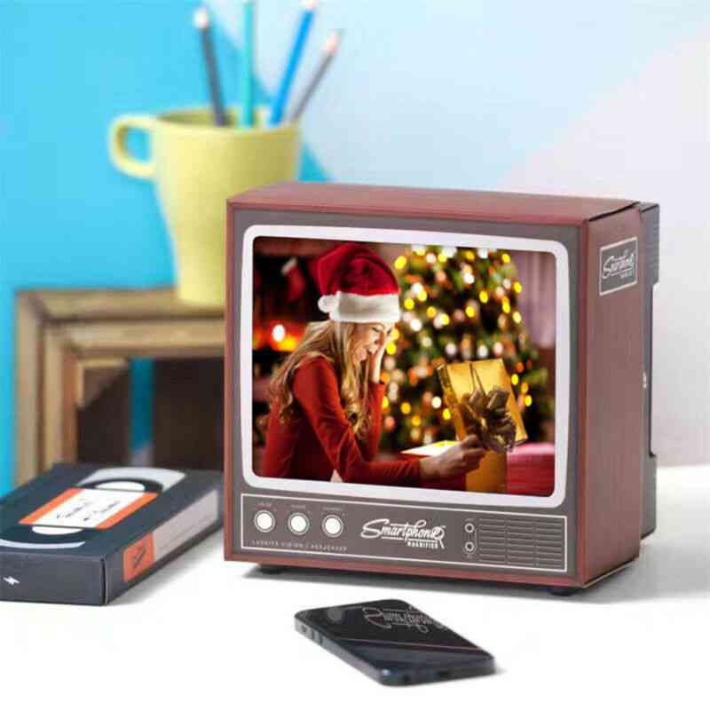 3d- Tv Shape Screen, Magnifier Cellphone Stand Holder, Amplifier Video Screen (yellow)