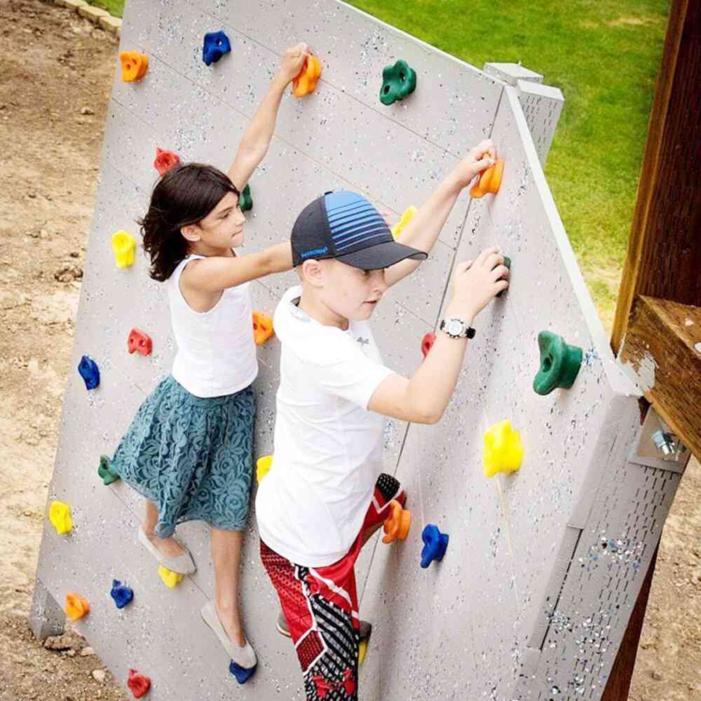 Pietre da parete in legno per bambini attrezzatura da roccia per arrampicata indoor / outdoor in plastica