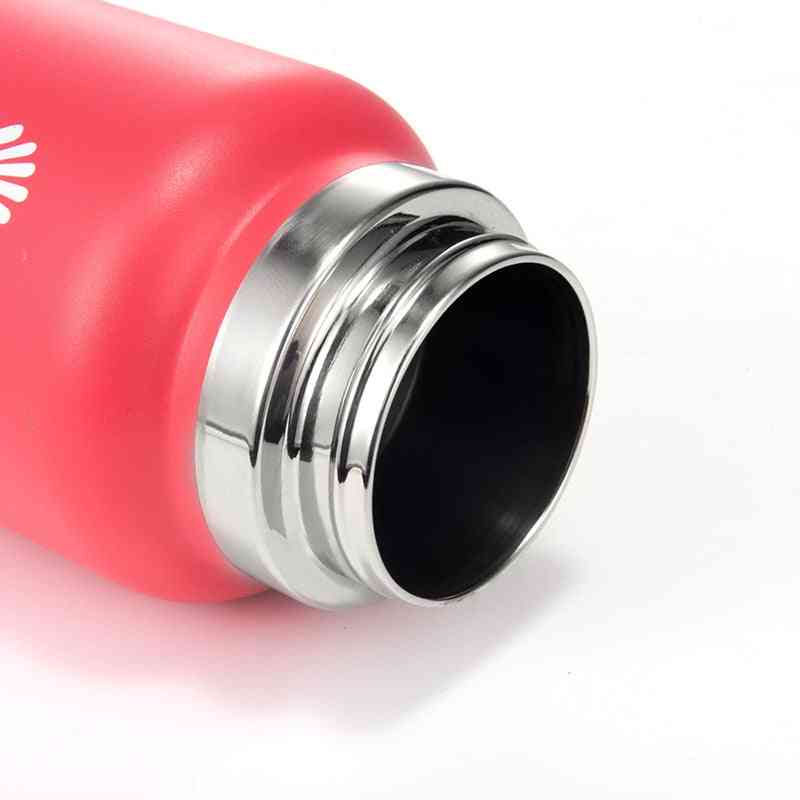 Stainless Steel & Vacuum Insulated, Wide Mouth Water Bottles With Straw Lid