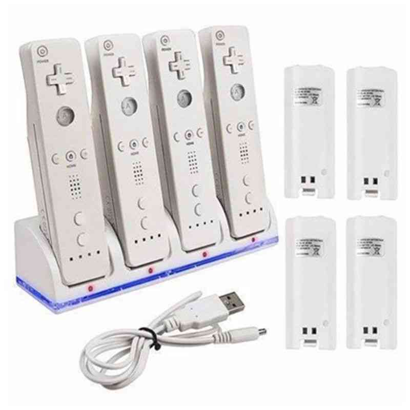4 Port Smart Charger Charging Dock Station With Rechargeable Usb Data Cable