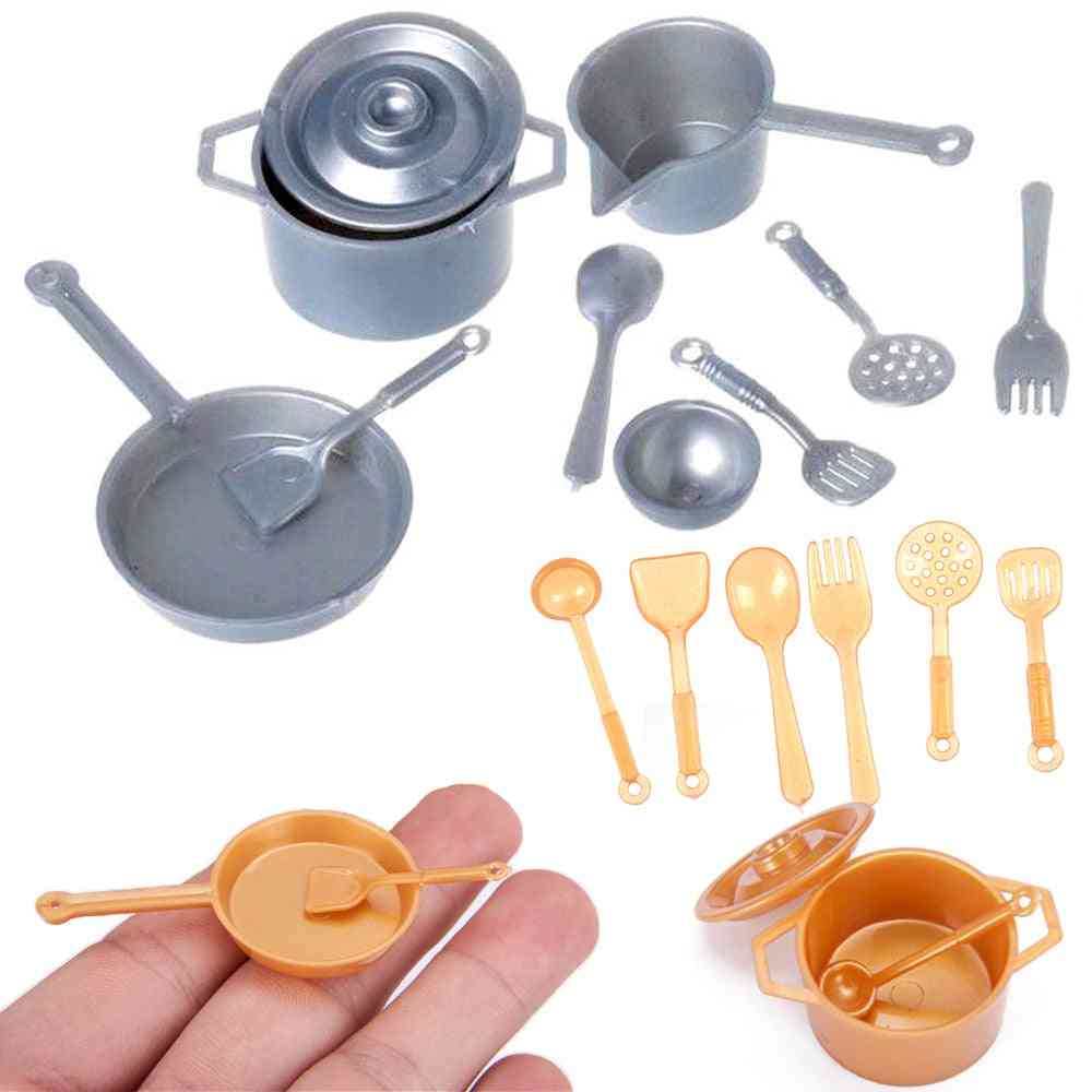 Miniature Kitchenware Cookware Food Pan Fork Pot Playing Accessories