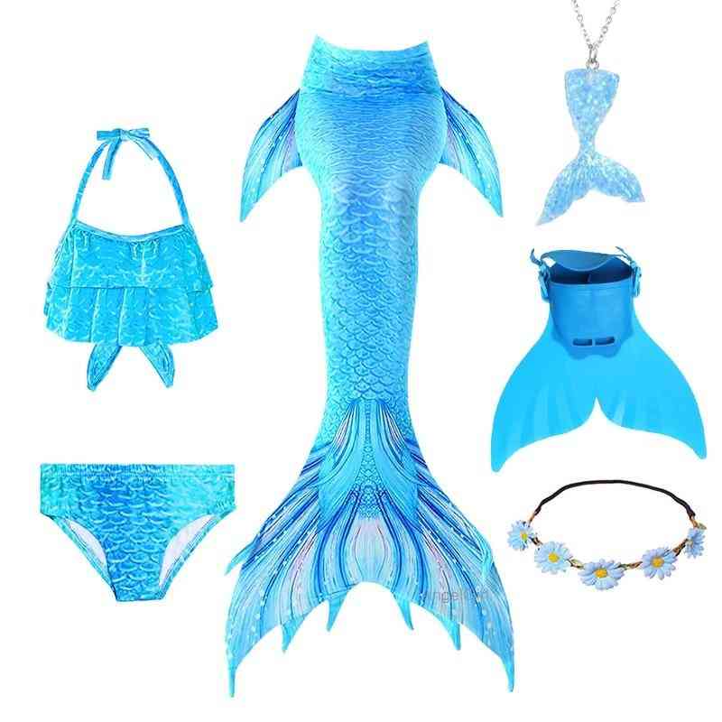 Swimmable Mermaid Tail Princess Dress With Monofin Costume