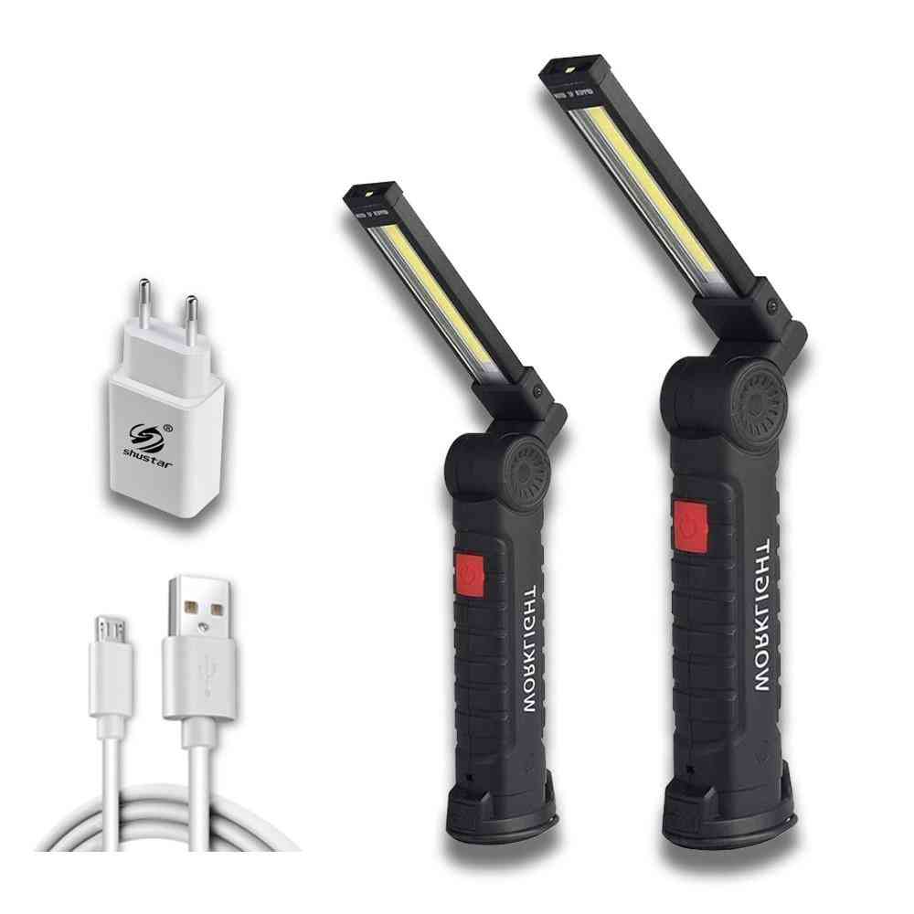 Rechargeable Led Work Flashlight With Magnet And Hook