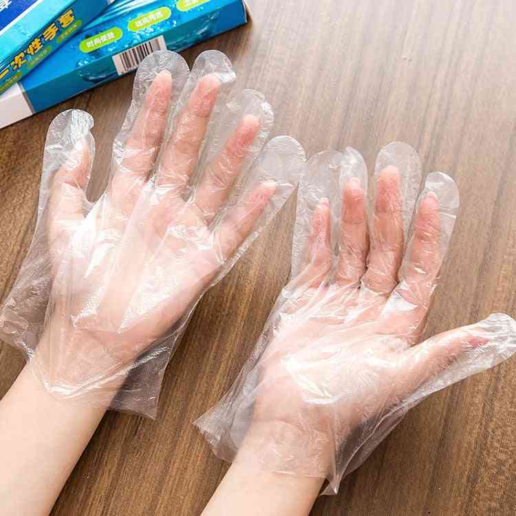 Pe film wegwerp transparante plastic handschoenen voor de afwas