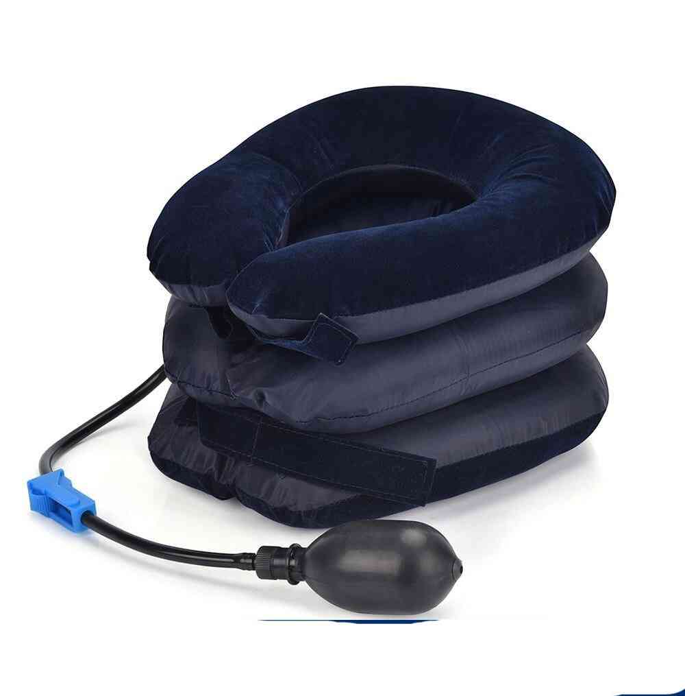 Neck Stretcher Inflatable Air Cervical Traction Device, Collar Pillow