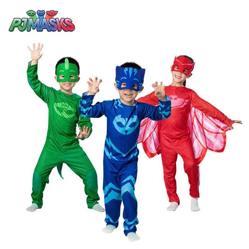 Masks Costume Cosplay, Half Face Mask, Halloween Party, Superhero Anime Figure Kids Clothes Sets