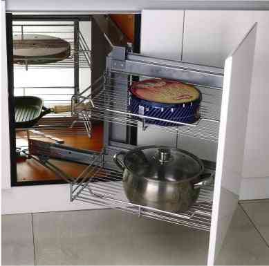 Kitchen Cabinet Corner Storage, Double-layer Basket