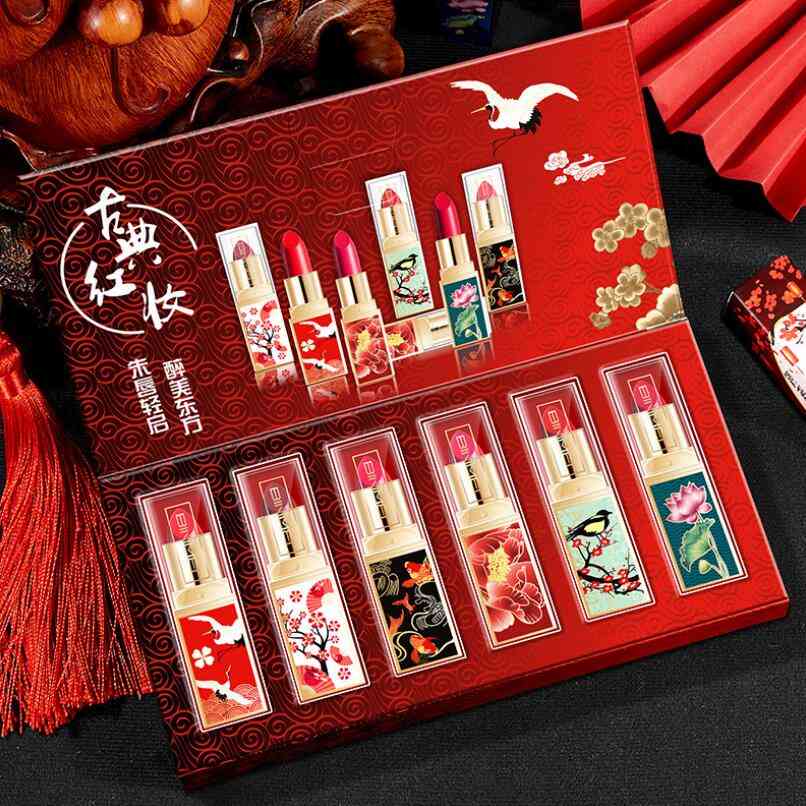 Exquisite Matte Chinese Style Lipstick  (set)