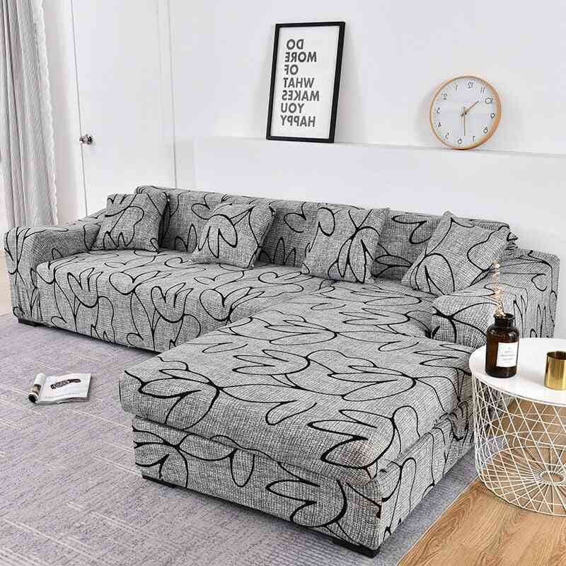 Funda de sofá seccional en forma de L de sofá elástico