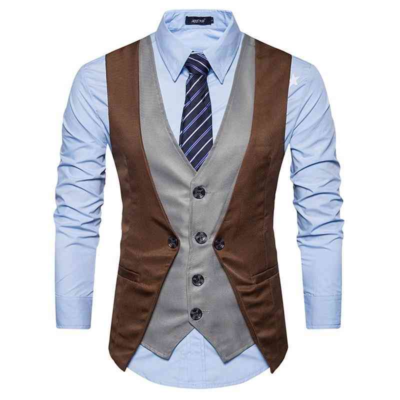 Mens Suit Vest, Casual Slim Business Social Waistcoat