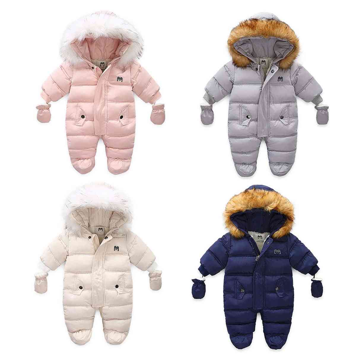 Winter Warm Down Jacket / Coat, Snowsuit Parka Real Fur Overalls Overcoat