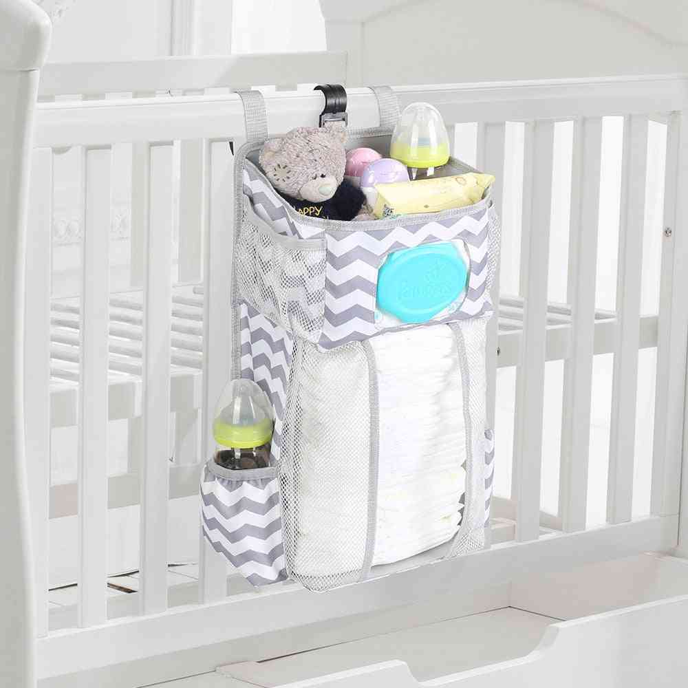Baby Bed Hanging Detachable Diaper, Toy Storage, Crib Infant Organizer
