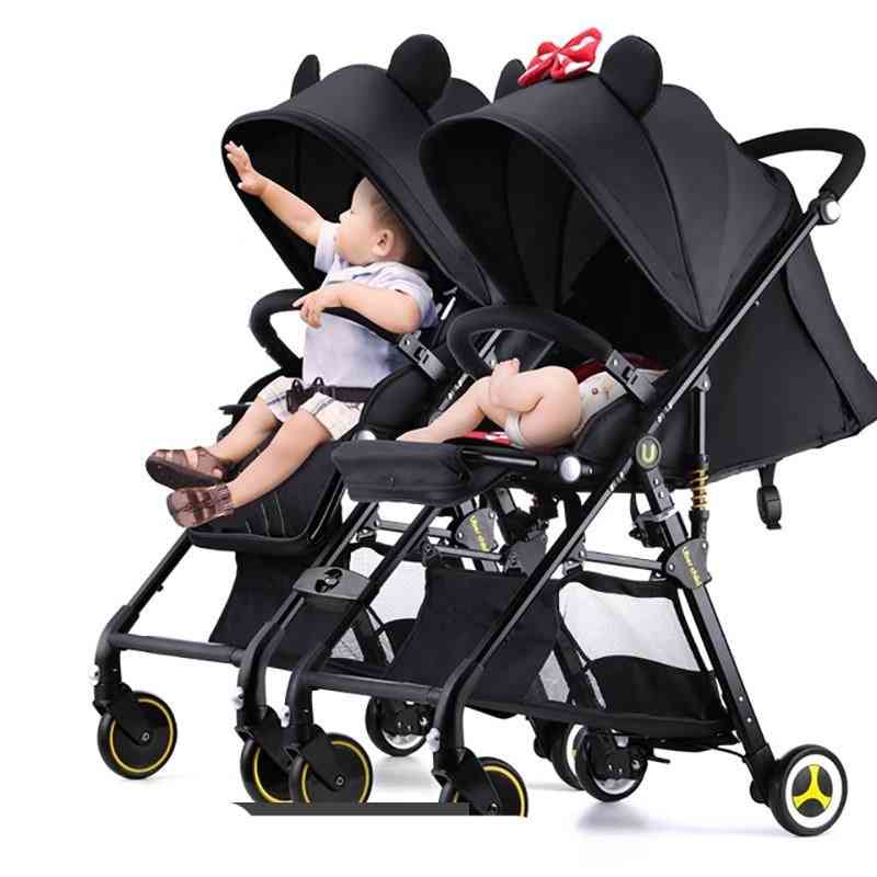 Portable- Ultra-light Folding, Double-pram Twin Baby Strollers